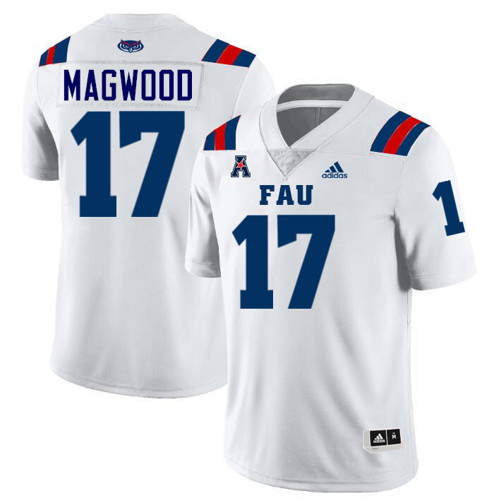 #17 Jordan Magwood FAU Jersey,Florida Atlantic Owls Football Jersey,Uniforms,Gears-White